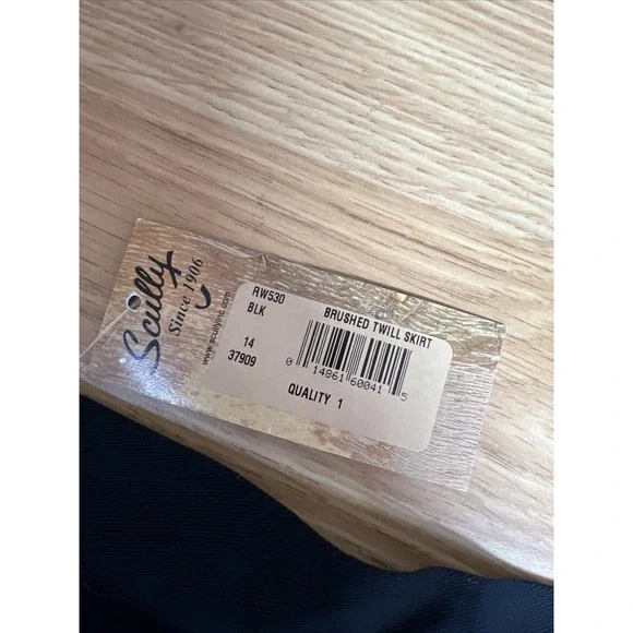 Scully Women's Sz 14 RW530 Black Brushed Twill Skirt‎ NWT - Picture 2 of 6